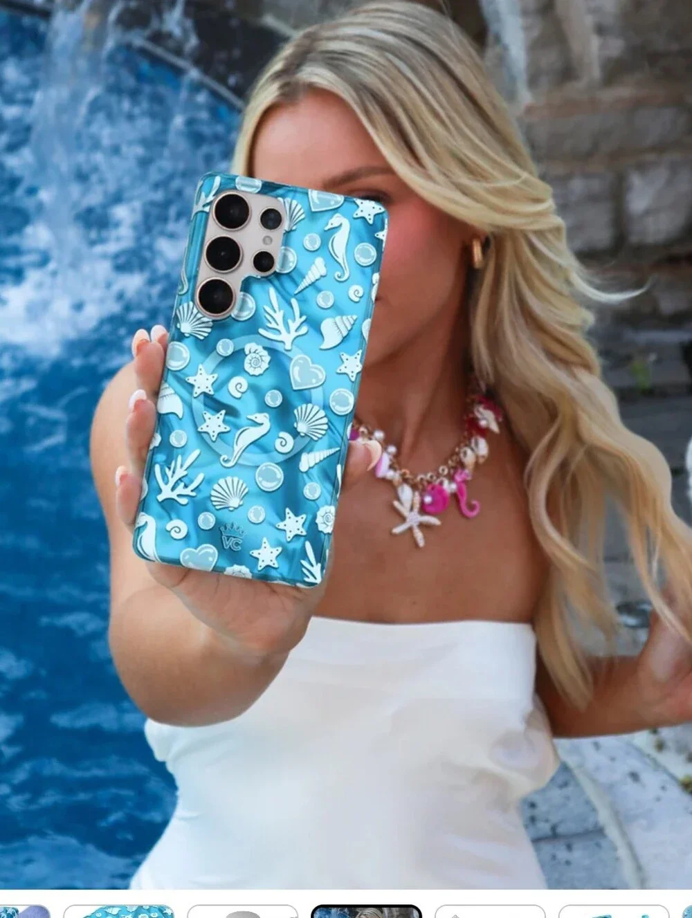 NWT Velvet Caviar Aquamarine Holo Samsung S24 Phone Case
